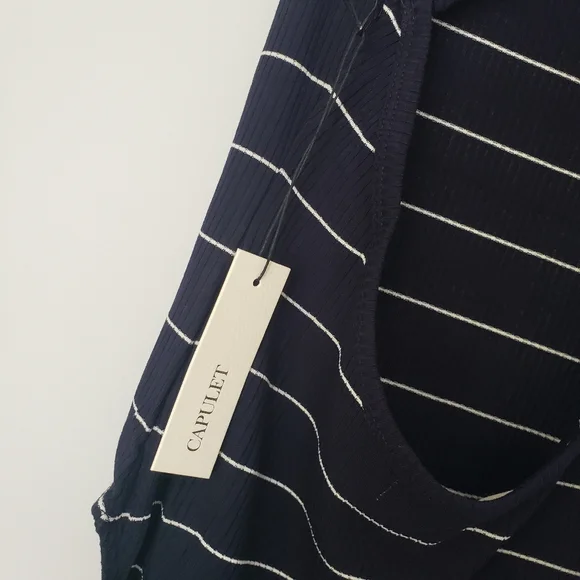 Capulet Buona Scoop Back Bodysuit in Navy Stripe - Picture 9 of 11